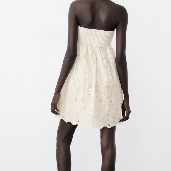 ZARA COMBINATION EMBROIDERED KNIT DRESS - Picture 5 of 12